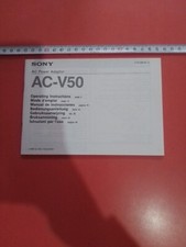 Sony AC-V50 AC Power Adaptor 1990 Manuale Istruzioni Manuale 