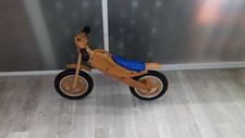 BICI BICICLETTA BAMBINI IN LEGNO 12'' RUOTE PIENE SENZA ROTELLE