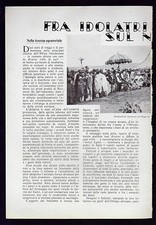 GARLANDA FRA IDOLATRI E FETICISTI SUL NIGER ARTICOLO ESTRATTO LA LETTURA 1931 