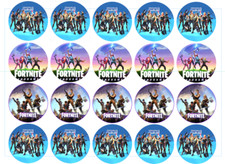 20PZ FORTNITE CUPCAKES / COPRI - BISCOTTI Mini - Ostia per biscotto ARCOBALENO