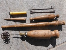 lotto oggetti vari lesina fusi