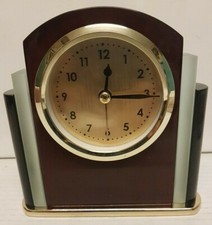 Orologio Da Tavolo Sveglia In Legno Noce Art Nouveau 16X15 ottima qualità nuovo