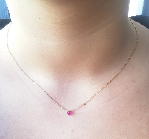 Collana dorata con zircone - collana,