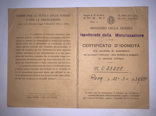 Patente militare per autocarri - patente,