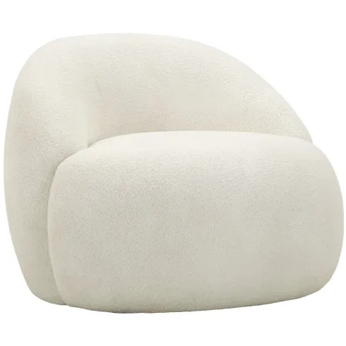Poltrona bouclé bianco seduta - poltrona,