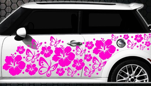 122 pezzi adesivi auto fiori - pezzi,