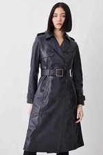 Cappotto Trench In Vera Pelle