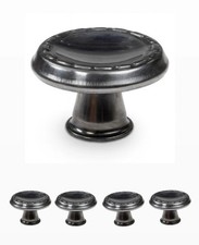 Set 4 Pomelli Alluminio Lucido Vintage Tondi ⌀ 35m Munite Di Viti Originali