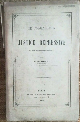 1860 diritto organizzazione - 1860, diritto: