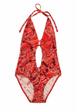 CHRISTIAN DIOR Costume da Bagno intero stampa monogram rosso vintage