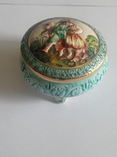 Vintage Portagioie Capodimonte Porcellana Ceramica Scatolina Ciotola (NO ginori)
