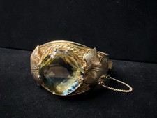 Bracciale Vintage Sarah Coventry Versailles Grande Vetro Citrino Pietra Firmato