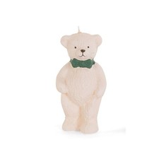 Candela a forma di ORSO ORSETTTO natalizio con fiocco verde da 13.5 cm 1G8K