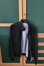 Giacca di pelle scamosciata blu, Artigiani Italiani, artigianato, taglia L....