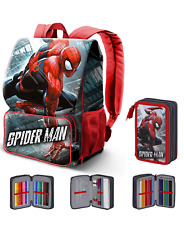 Zaino Spiderman Espandibile Astuccio con Colori e Matite Marvel per la Scuola