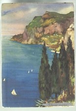 CARTOLINA ARTISTICA GINO FRATTINI VISIONI MARINE  FRATELLI CAVALCA LA SPEZIA D