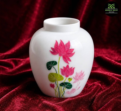 Vaso loto marmo - vaso, in