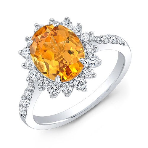 Ovale citrino diamante - citrino,