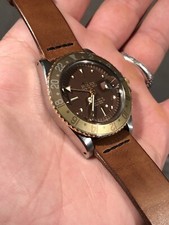 20 mm Veg tanned Chocolate Brown Leather watch Strap for vintage moonwatch 1675