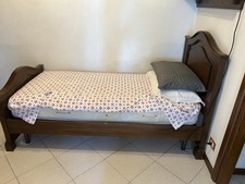letto singolo Legno Di Castagno materasso e rete e testiera inclusa