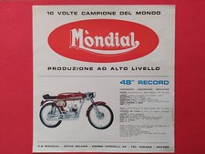 MONDIAL 48 CC (RECORD / SS V4 / CROSS V4) originale BROCHURE DEPLIANT moto epoca