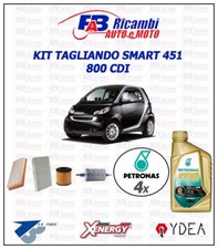 KIT TAGLIANDO SMART 451 800 CDI DIESEL - 4 FILTRI 4 LITRI OLIO PETRONAS 5W40 
