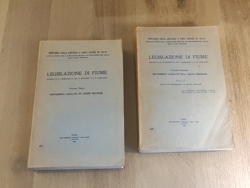 Legislazione fiume vol - fiume., 1