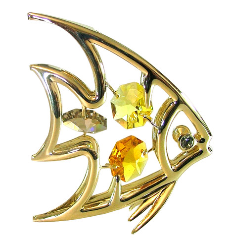 Pesce scalare 24k gold plated - pesce,