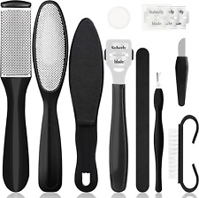 Kit Pedicure, 10 in 1 Raspa Piedi Professionale, Lima per Piedi, Lime in Acciaio