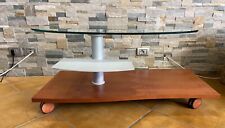 mobile porta tv con ruote ripiano in vetro girevole 