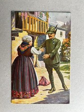 m) Cartolina militare formato piccolo 1GM WWI Alpini valor militare