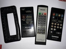 LOTTO 3 TELECOMANDI TV e VHS VINTAGE SHARP TELEFUNKEN PHILIPS+ PORTATELECOMANDO