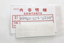 HONDA ADESIVO REMEMBER SERBATOIO CB350-500-750 FOUR COLORE BIANCO