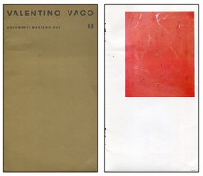 Valentino VAGO. Galleria Martano/Due 1971. Brochure di mostra