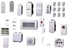 Serie Civile Frutti Prese Deviatore Bianco, Compatibile con Bticino Living Light