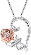 1 Pezzi Argento Cuore Rosa