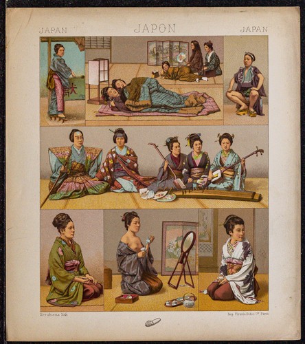 1890 giappone donne musica - -,