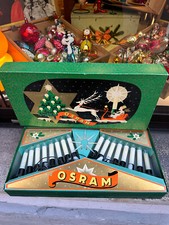 NATALE CHRISTMAS tree lamps scatola LUCI candela albero vintage lights OSRAM 1