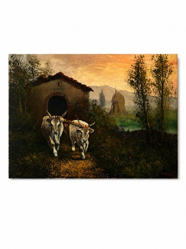 Dipinto olio tela antico - tela,