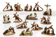 Set Via Crucis Statue 14 stazioni in Resina cm.16 Presepe Pasquale by Paben