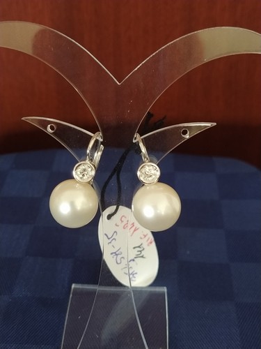 Orecchini con diamanti perle - diamanti,