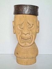 Pietra Jolivet Scultura Busto Personaggio IN Legno & Ferro Battuto Saône et