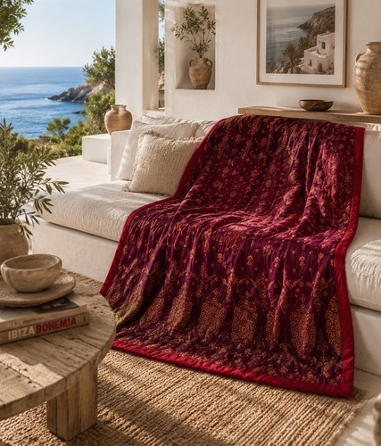 Plaid bassetti 155x220 - plaid, gold