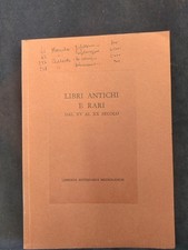 LIBRI ANTICHI E RARI DAL XV AL XX SECOLO CATALOGO 8 ANTIQUARIATO AA.VV.