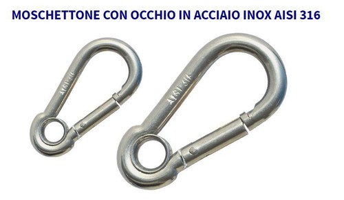Moschettone inox aisi 316 con - inox,