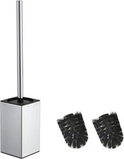 Porta Scopino Quadrato in Acciaio Inox (Cromato)