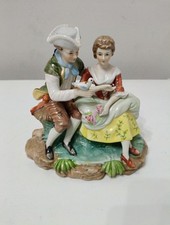 Statuina Ceramica Capodimonte P Coppia Nobili Innamorati