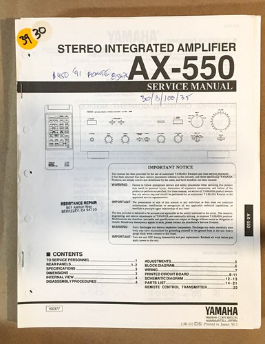 Yamaha 550 amplificatore - ax-550,