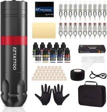 EZ Tattoo Kit  Macchina Tatuaggi Completa di Penna Rotante e 20 Aghi a Batteria
