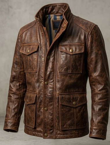 Giacca pelle pecora marrone - di,